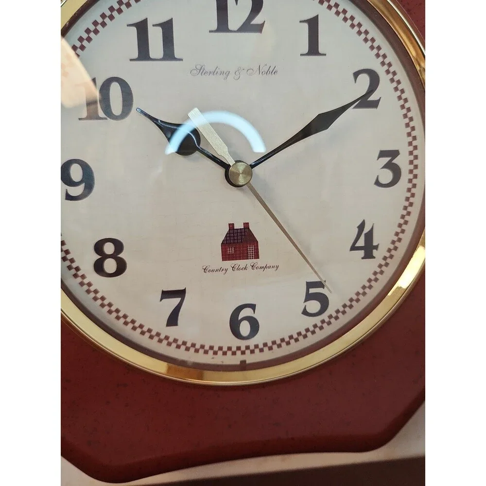 Sterling And Noble Apple Wall Clock Country Clock Company Home Trends Tested NIB